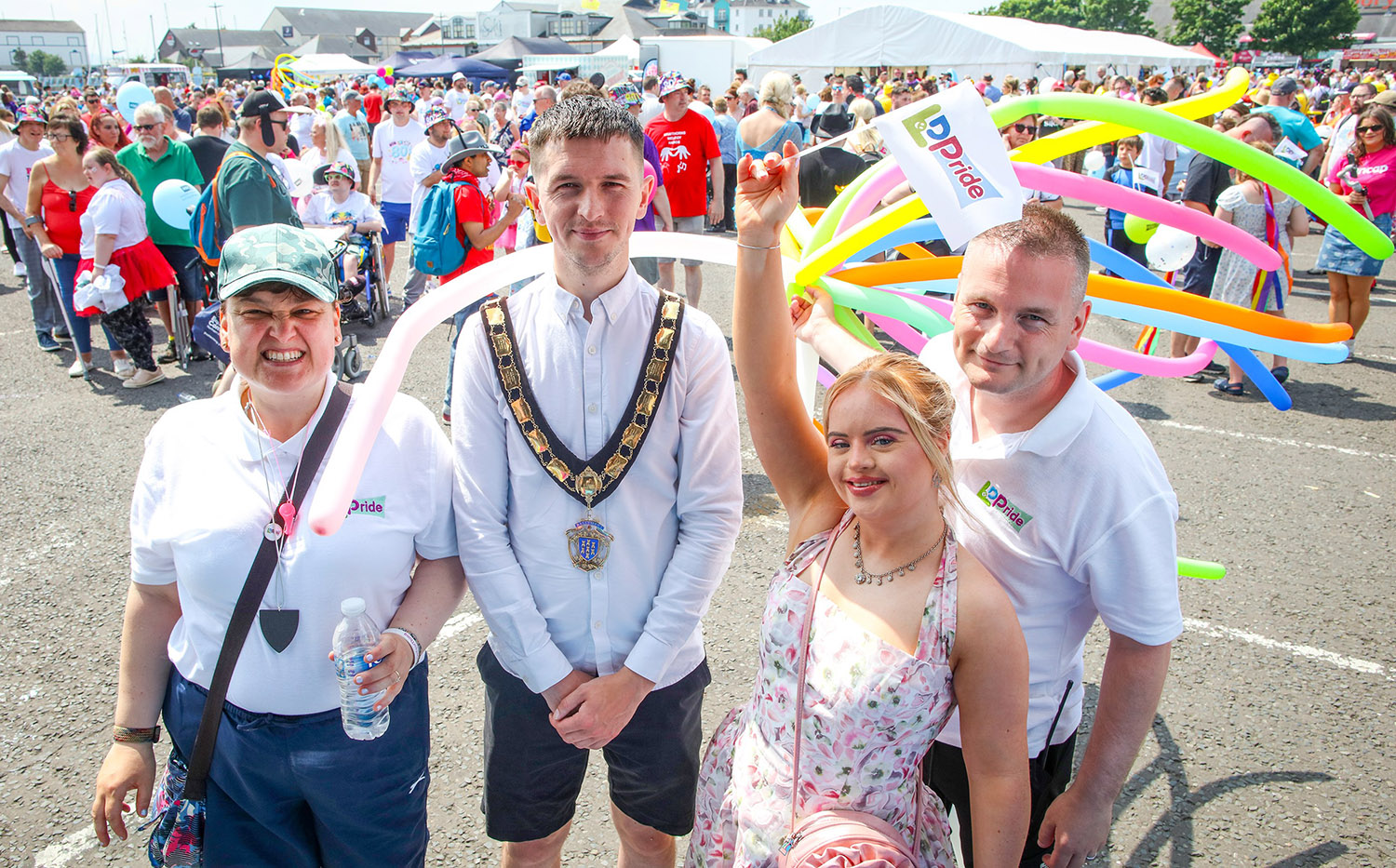 LtoR Trustee of LDP Kerry Wilson, Deputy Mayor Tyler Hoey, NI model and LDP ambassador Kate Grant and founder of LDP Thomas Haighton
